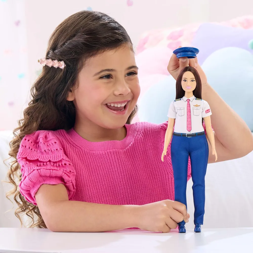 BARBIE PILOTO MUÑECA CON UNIFORME Y SOMBRERO