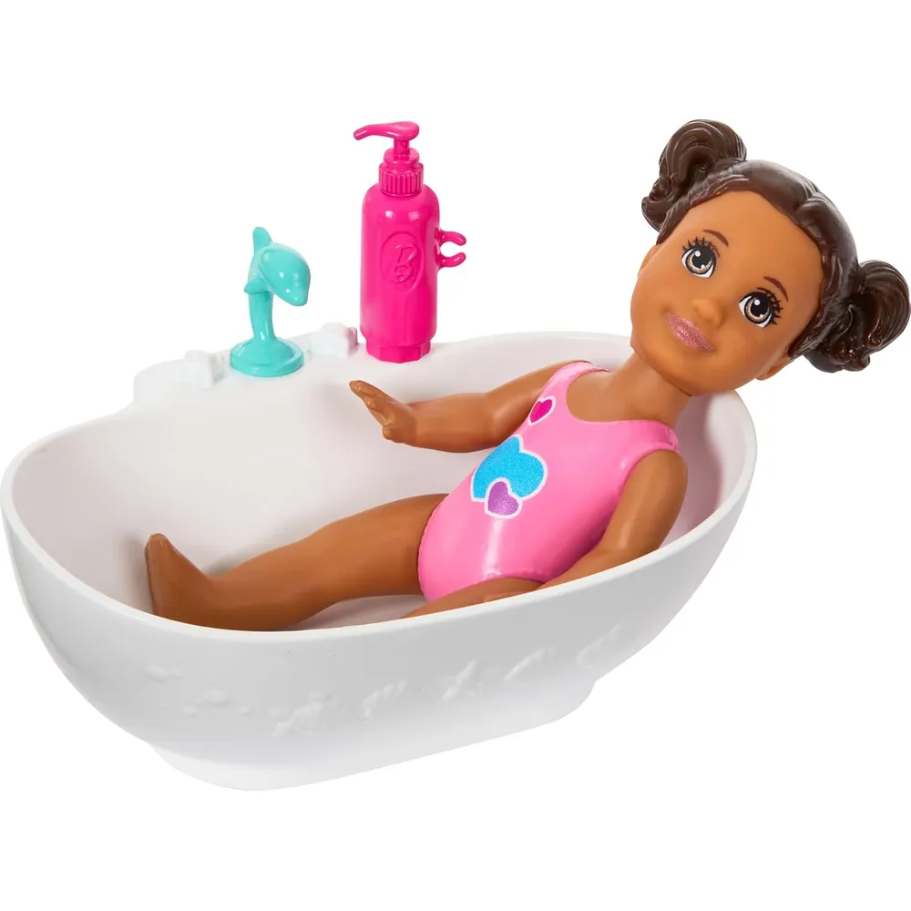 BARBIE SKIPPER BABYSITTERS SET BAÑO CON ACCESORIOS