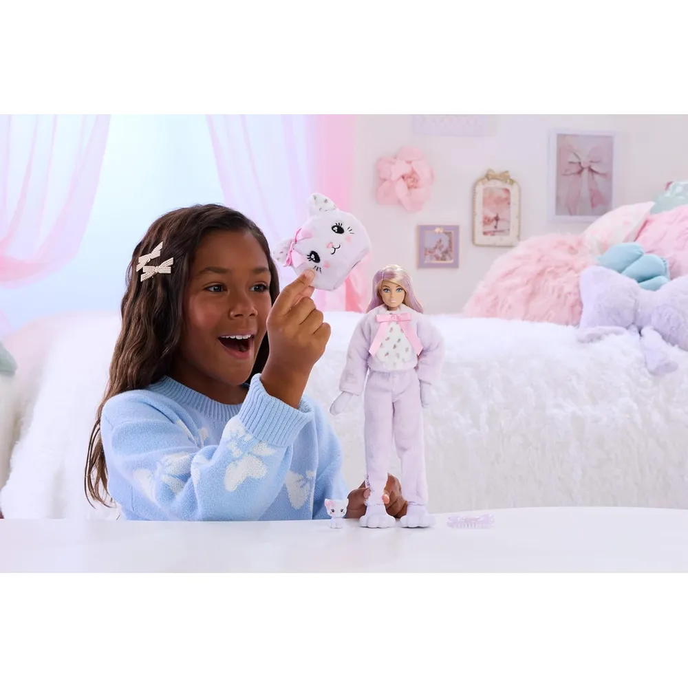 BARBIE CUTIE REVEAL GATITO CUDDLY MUÑECA CON SORPRESAS