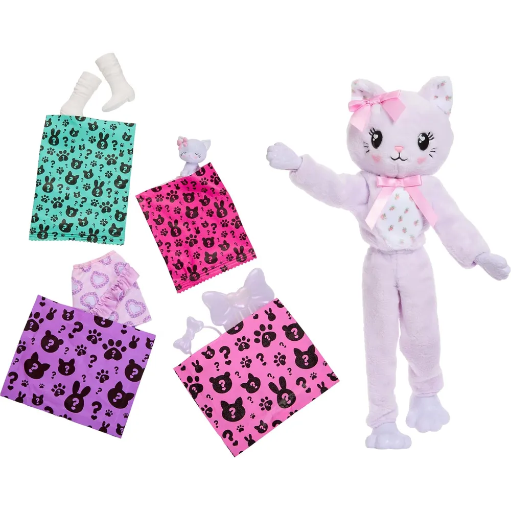 BARBIE CUTIE REVEAL GATITO CUDDLY MUÑECA CON SORPRESAS