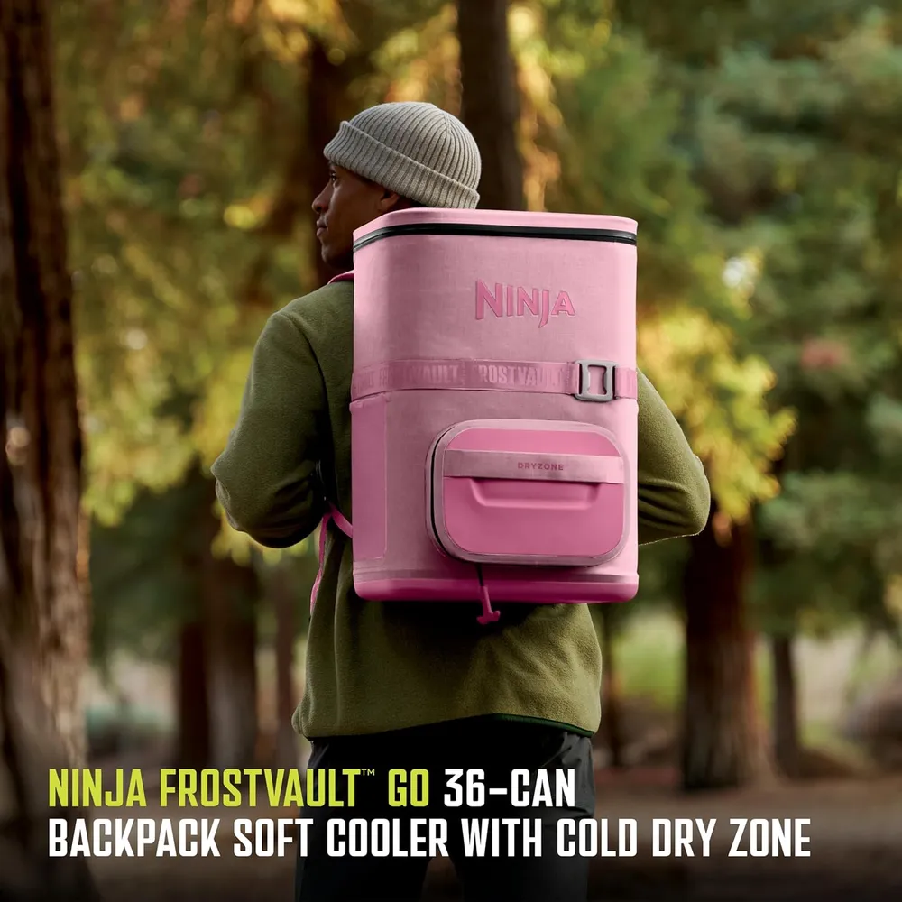 Ninja mochila térmica Frostvault Go Can, 36 qt / 34,1 L | Rosado