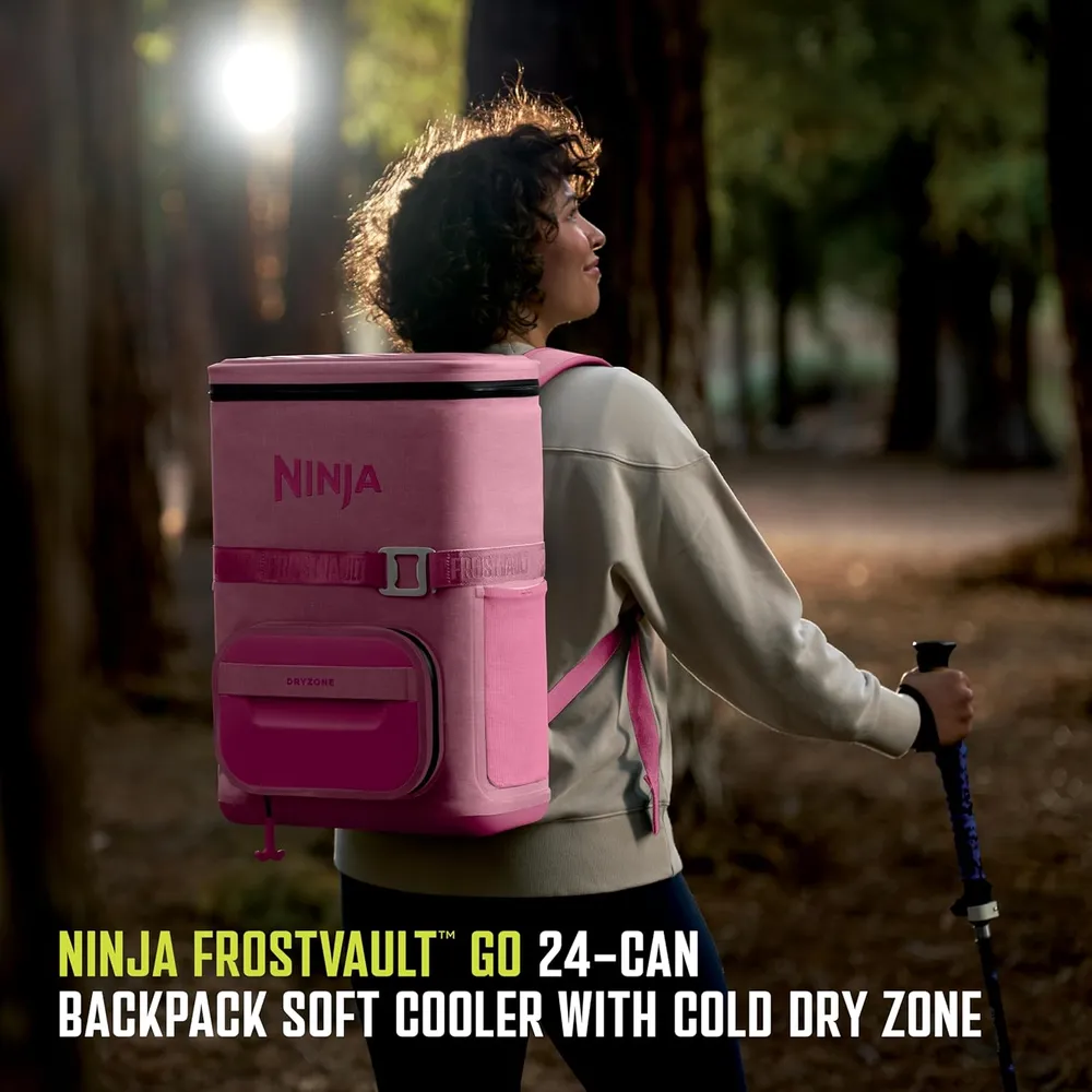 Ninja mochila térmica Frostvault Go Can, 24 qt / 22,7 L | Rosado