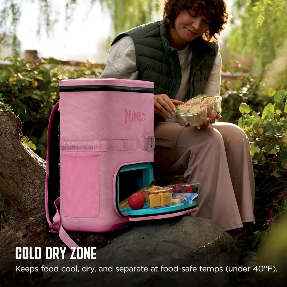 Ninja mochila térmica Frostvault Go Can, 24 qt / 22,7 L | Rosado