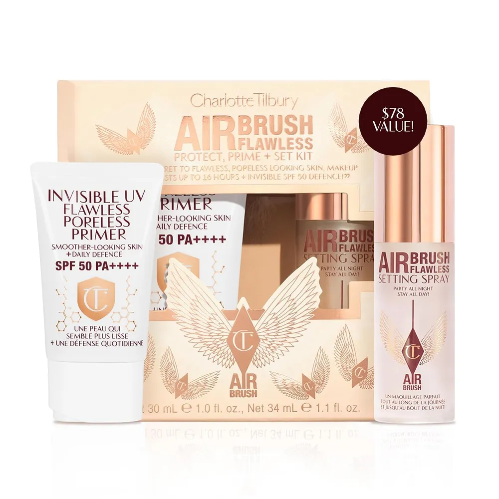 Charlotte Tilbury Kit de maquillaje prebase UV y spray fijador