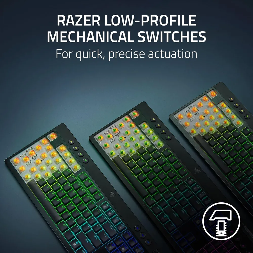 TECLADO INALÁMBRICO BLACKWIDOW V4 TKL HYPERSPEED CLICKY RAZER | NEGRO