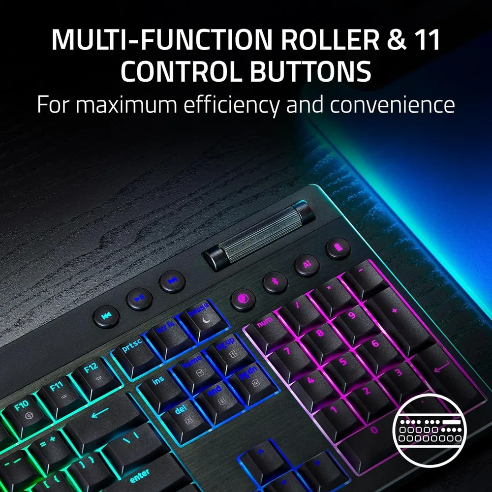 TECLADO INALÁMBRICO BLACKWIDOW V4 TÁCTILES RAZER | NEGRO