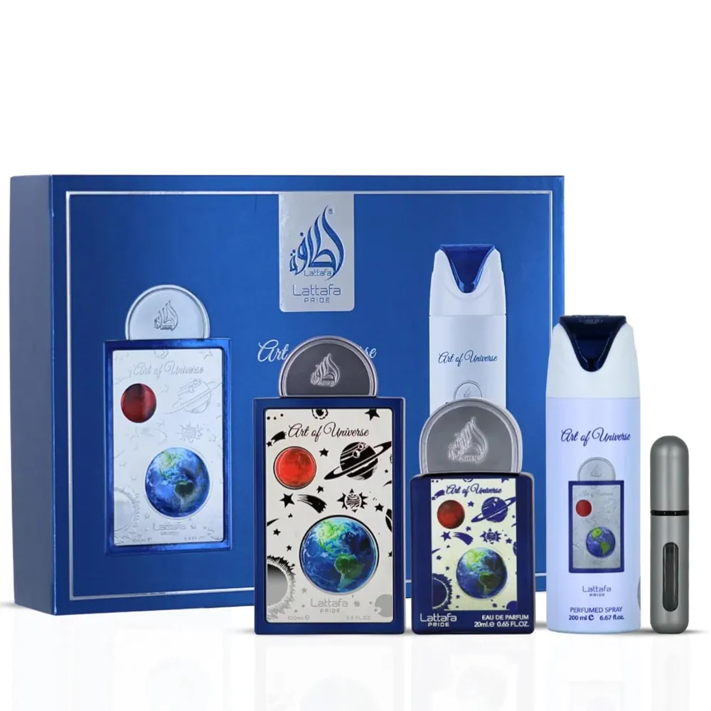 SET DE PERFUME LATTAFA PRIDE ART OF UNIVERSE 3 PZS EDP UNISEX