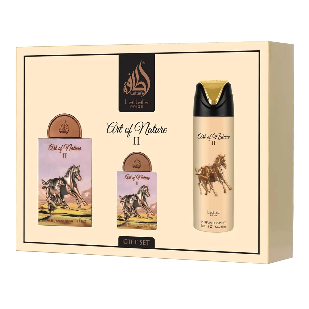 SET DE PERFUME LATTAFA PRIDE ART OF NATURE II EDP 3 PZS UNISEX