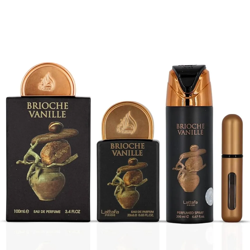 SET DE PERFUME LATTAFA PRIDE BRIOCHE VANILLE 3 PZS EDP UNISEX