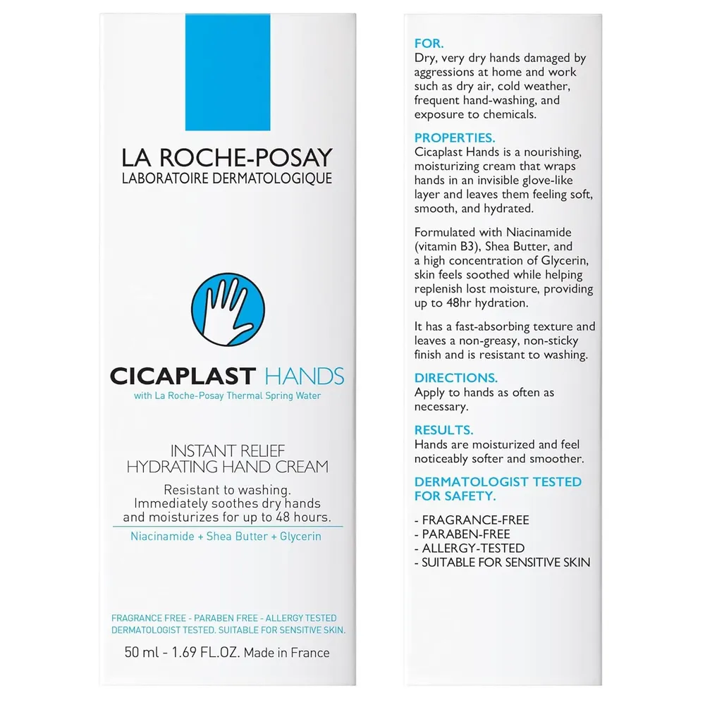 PACK 2 LA ROCHE-POSAY CICAPLAST CREMA DE MANOS HIDRATANTE 1.7 OZ / 50 ML
