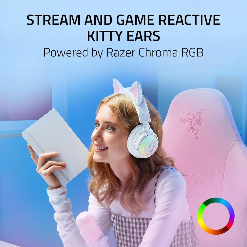 AUDÍFONOS INALÁMBRICOS KRAKEN KITTY V3 PRO RGB RAZER