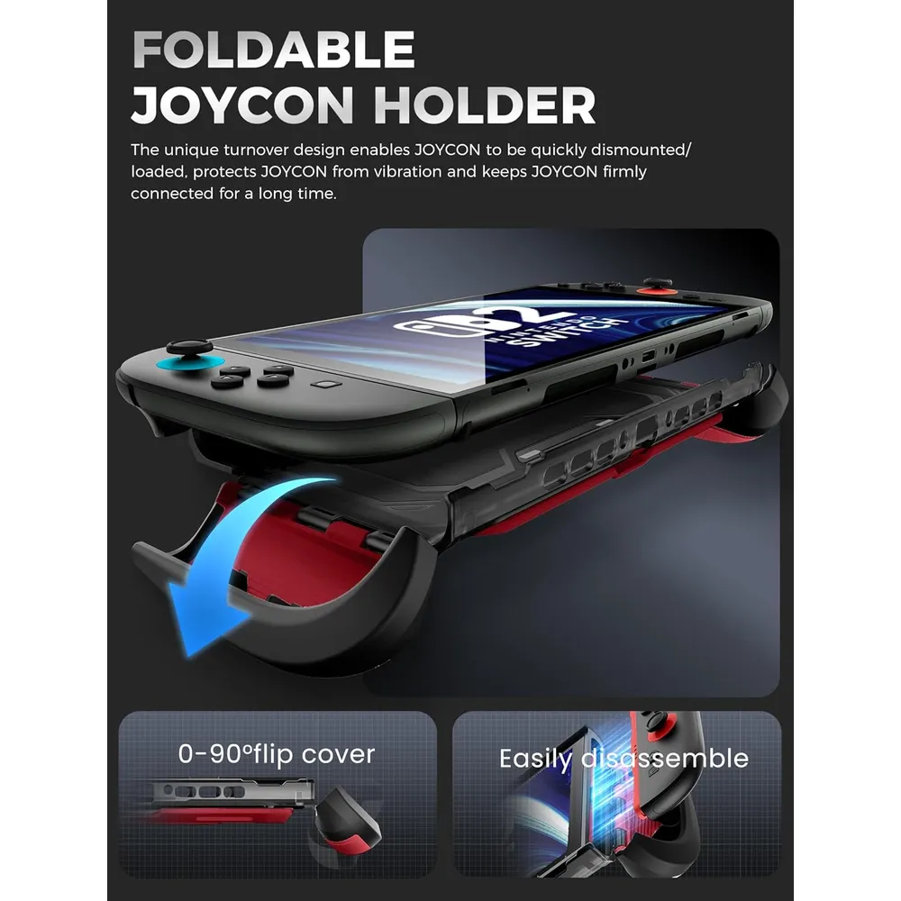 Funda Acoplable con Soporte Plegable Para Nintendo Switch 2 | Rojo