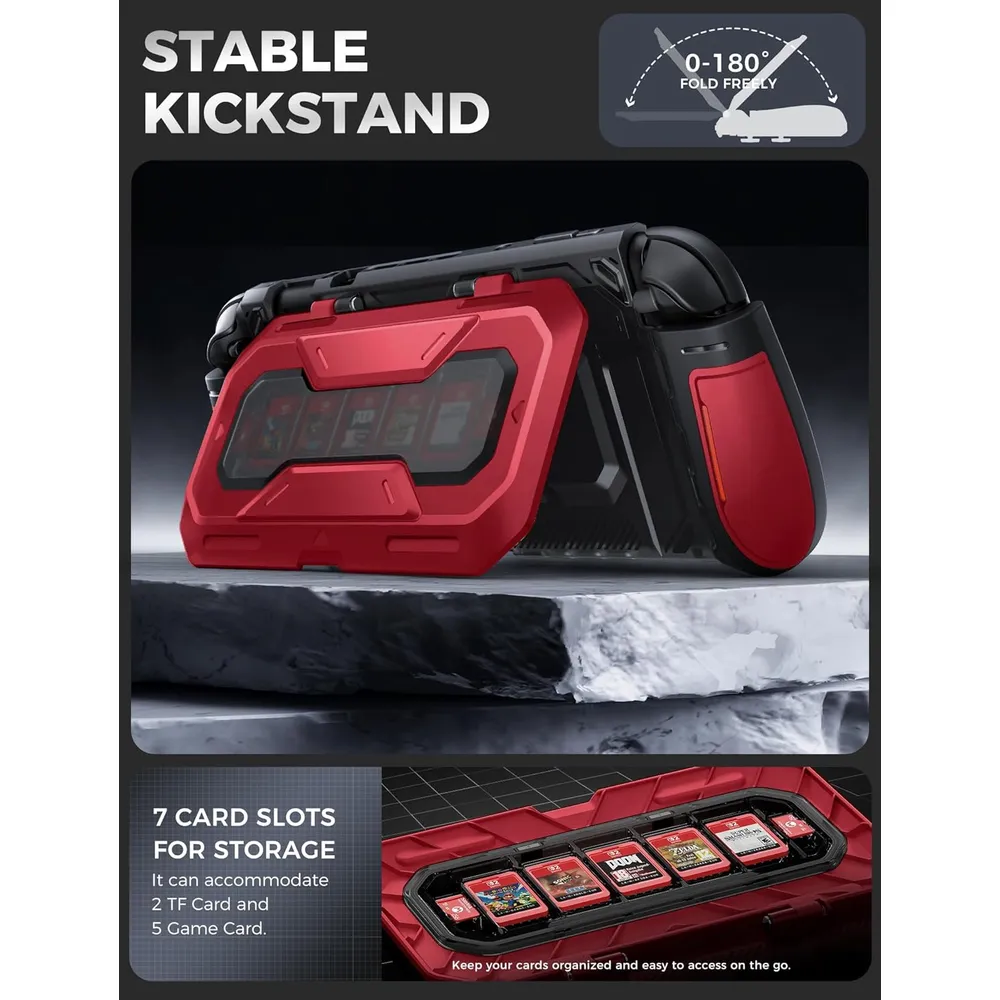 Funda Acoplable con Soporte Plegable Para Nintendo Switch 2 | Rojo