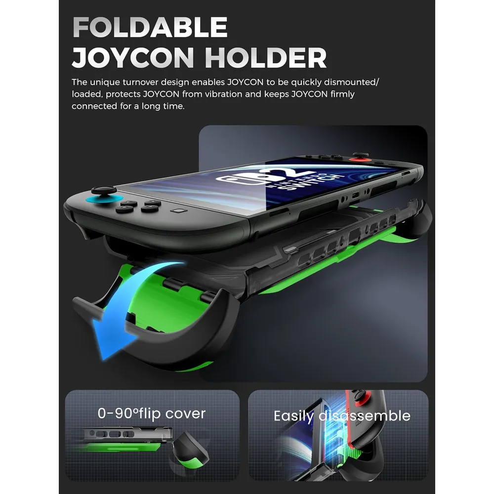 Funda Acoplable con Soporte Plegable Para Nintendo Switch 2 | Verde Claro