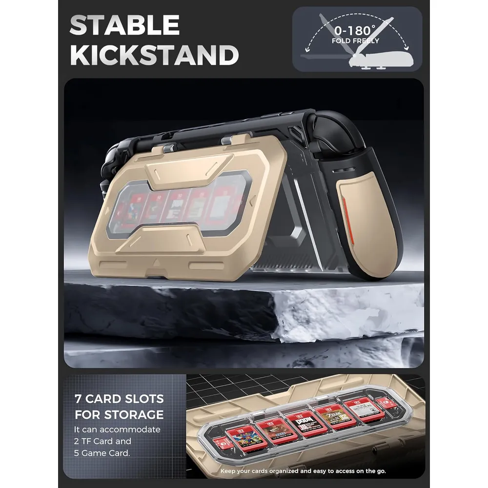 Funda Acoplable con Soporte Plegable Para Nintendo Switch 2 | Beige
