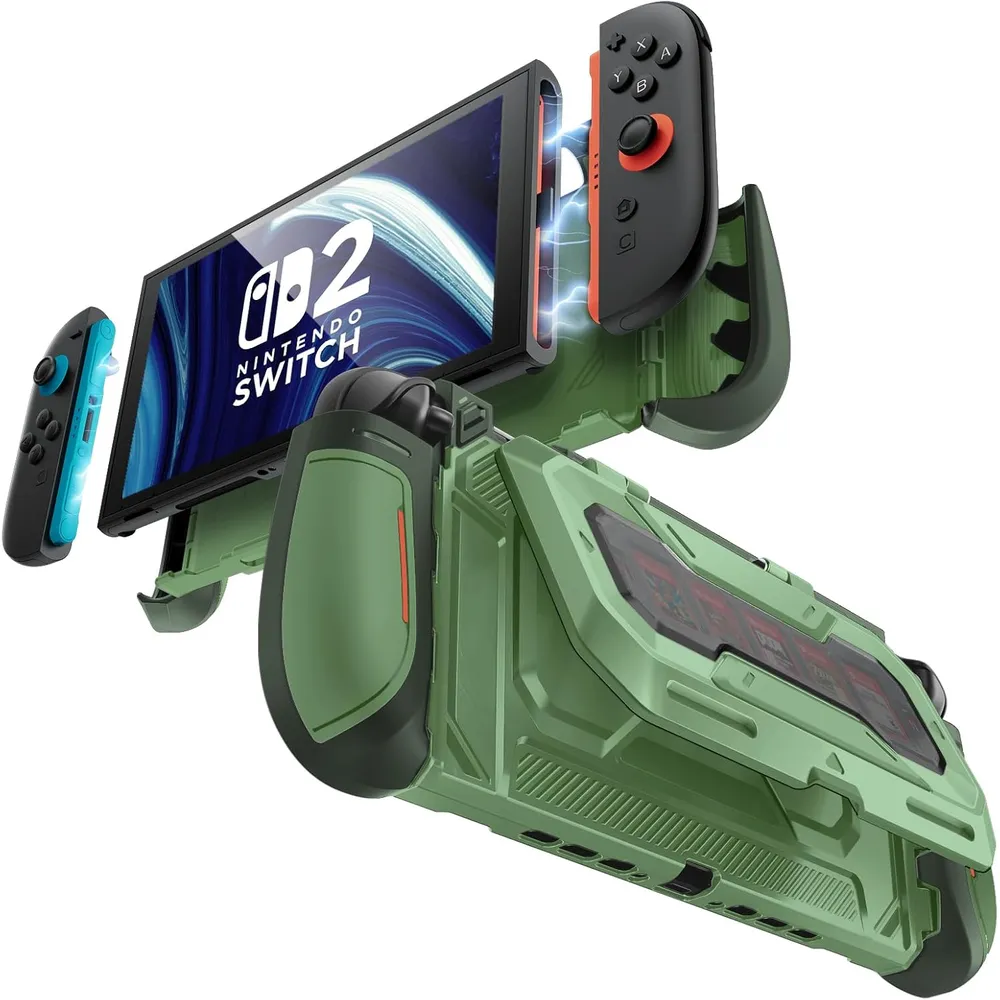 Funda Acoplable con Soporte Plegable Para Nintendo Switch 2 | Verde