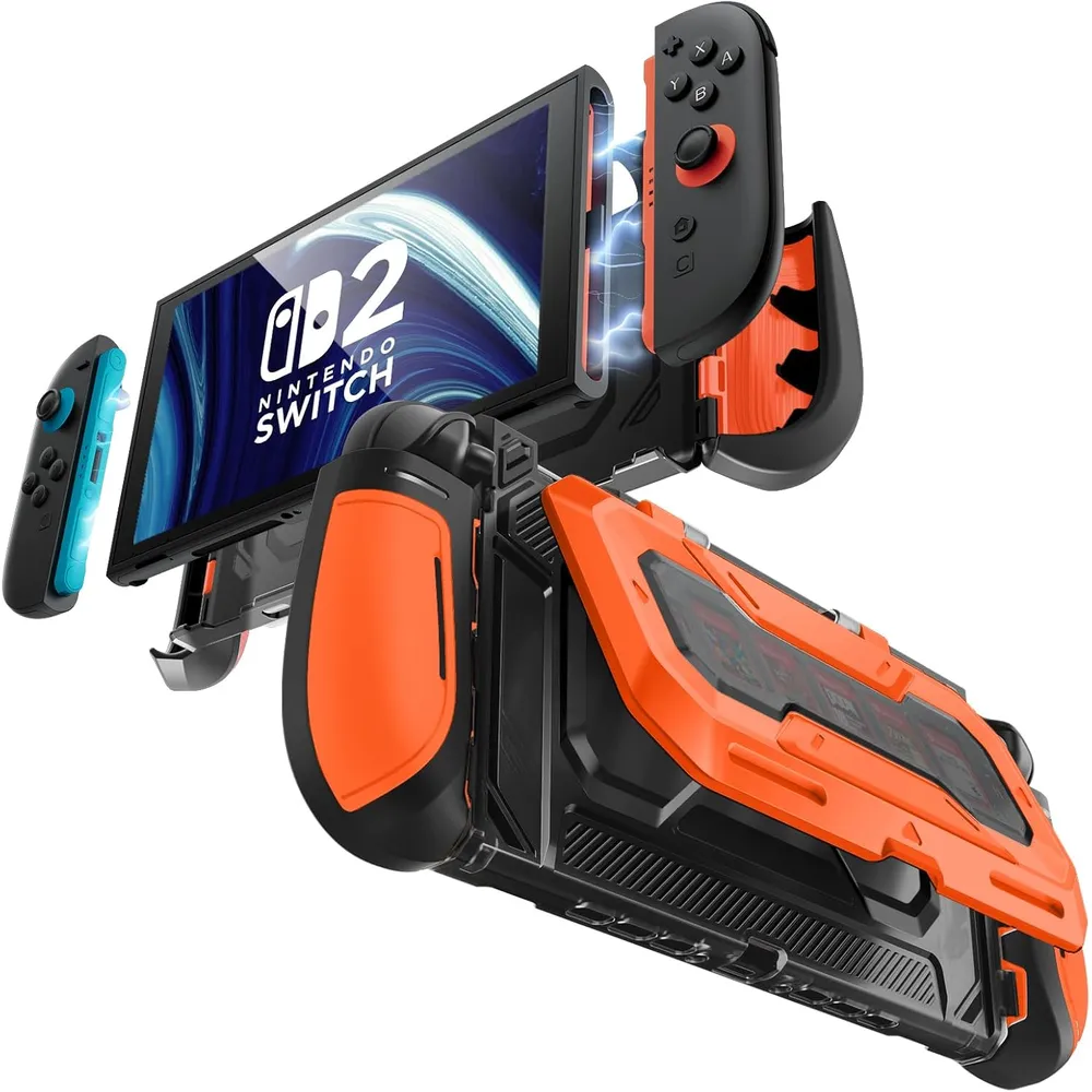 Funda Acoplable con Soporte Plegable Para Nintendo Switch 2 | Naranja