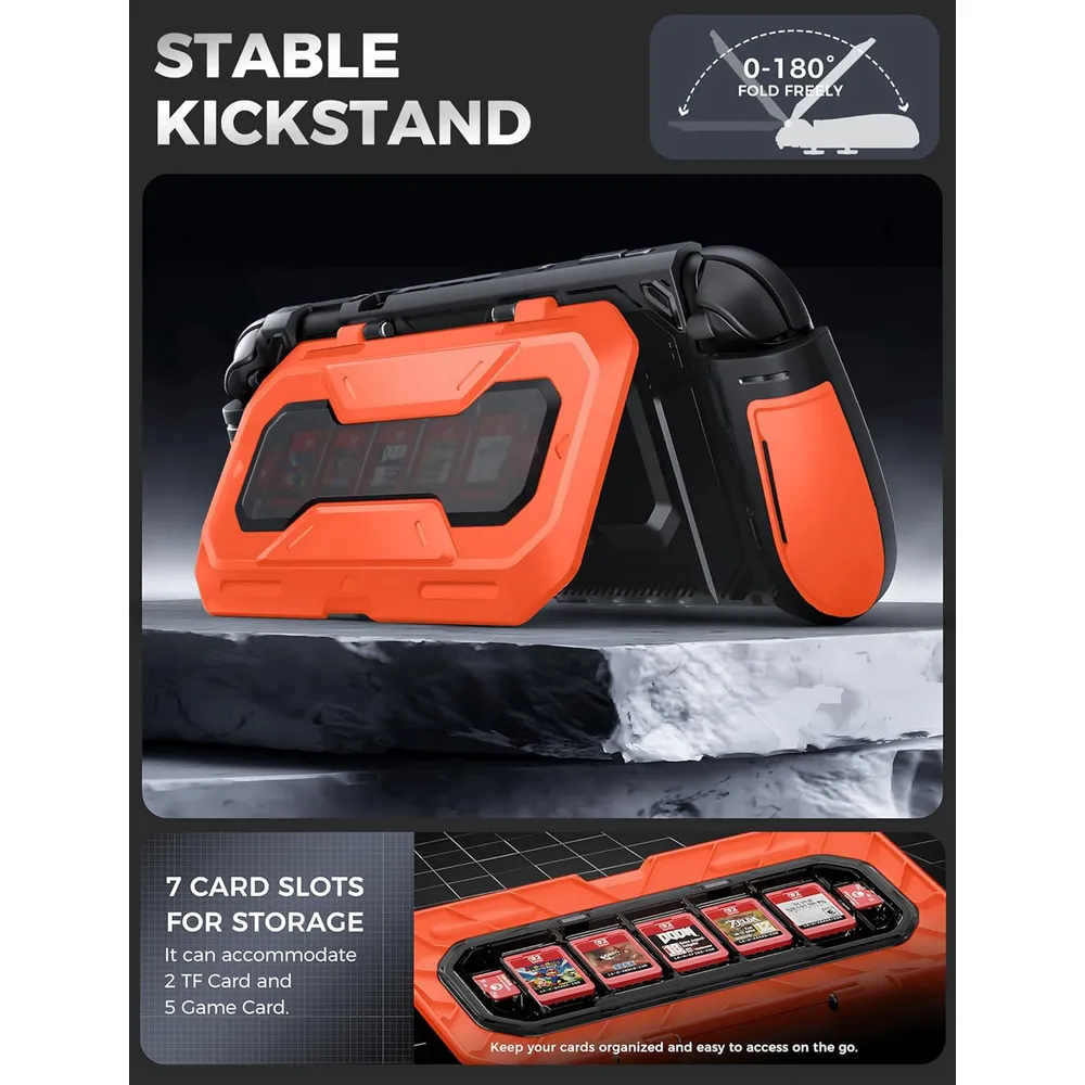 Funda Acoplable con Soporte Plegable Para Nintendo Switch 2 | Naranja