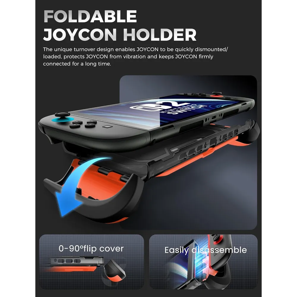 Funda Acoplable con Soporte Plegable Para Nintendo Switch 2 | Naranja