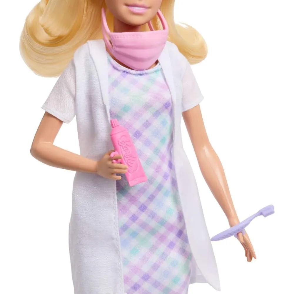 BARBIE DENTISTA SET MUÑECA RUBIA CON BEBÉ Y ACCESORIOS