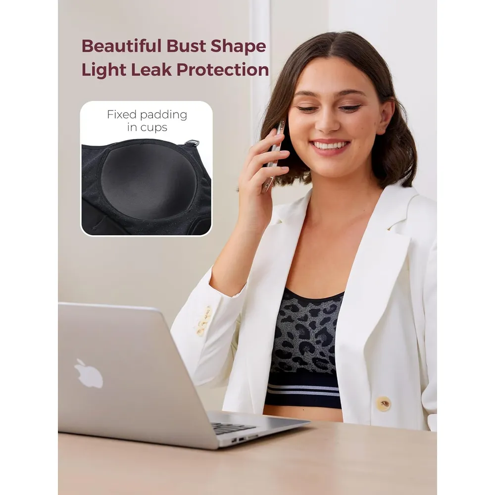 Momcozy brasier de lactancia sin costuras | XXL - Negro