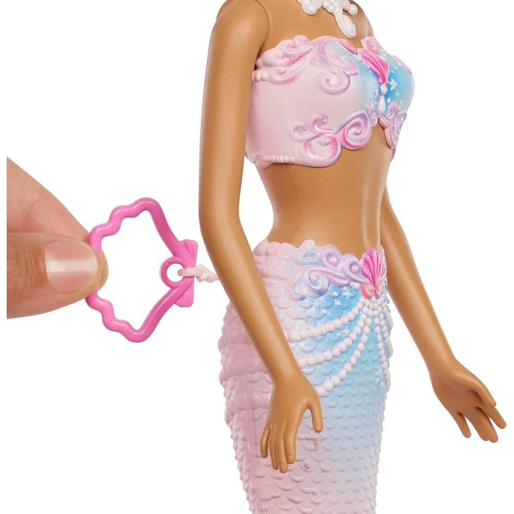 BARBIE SIRENA BURBUJAS MUÑECA RUBIA CON ACCESORIOS