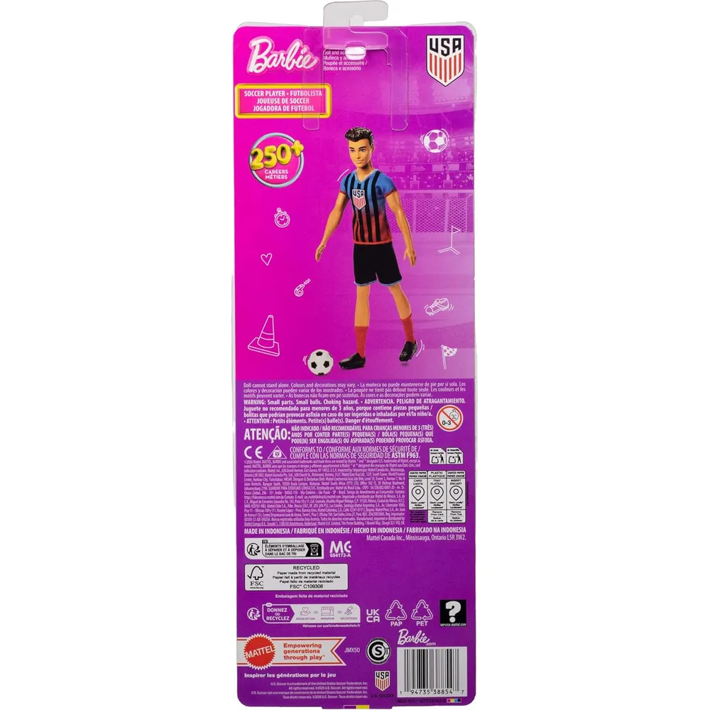 KEN BARBIE CAREERS USSF SOCCER MUÑECO CON ACCESORIOS