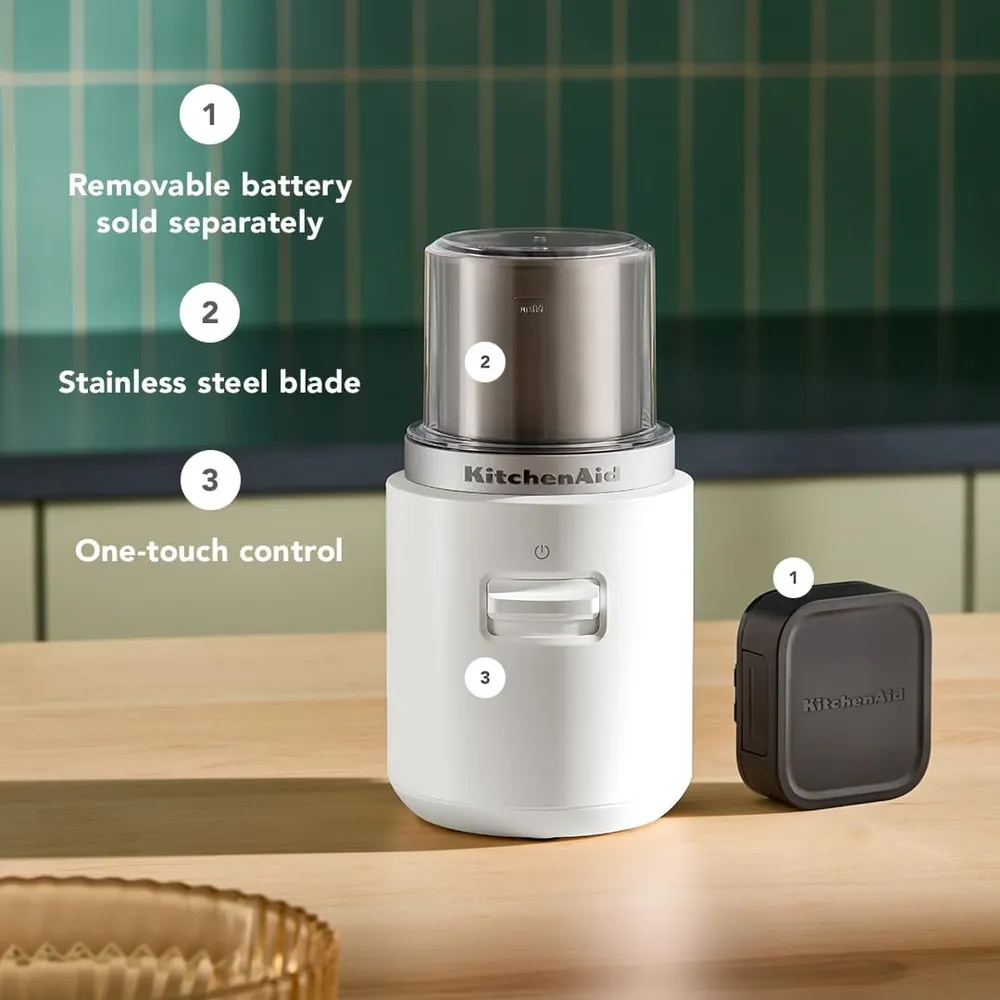 KITCHENAID, MOLINILLO DE CUCHILLAS INALÁMBRICO GO | BLANCO