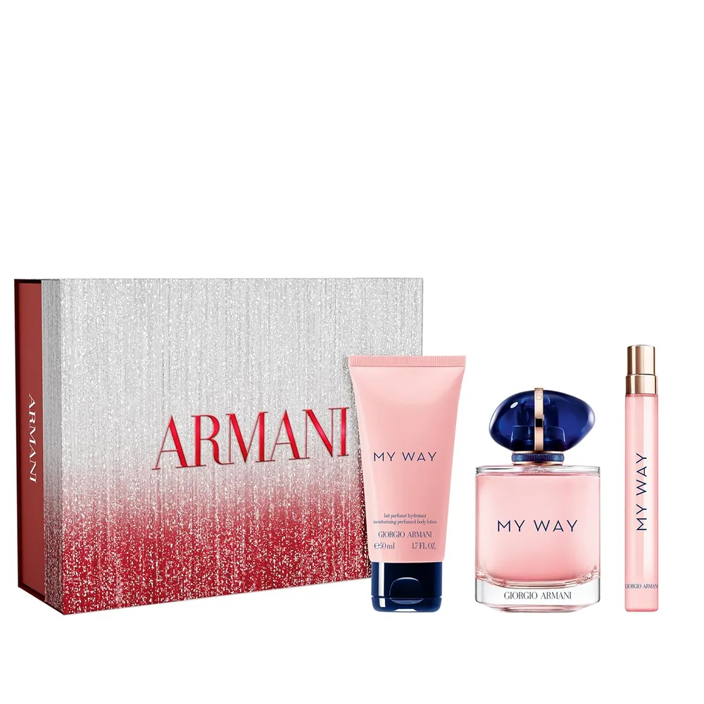 SET PERFUME ARMANI MY WAY EDP MUJER 3 PZS