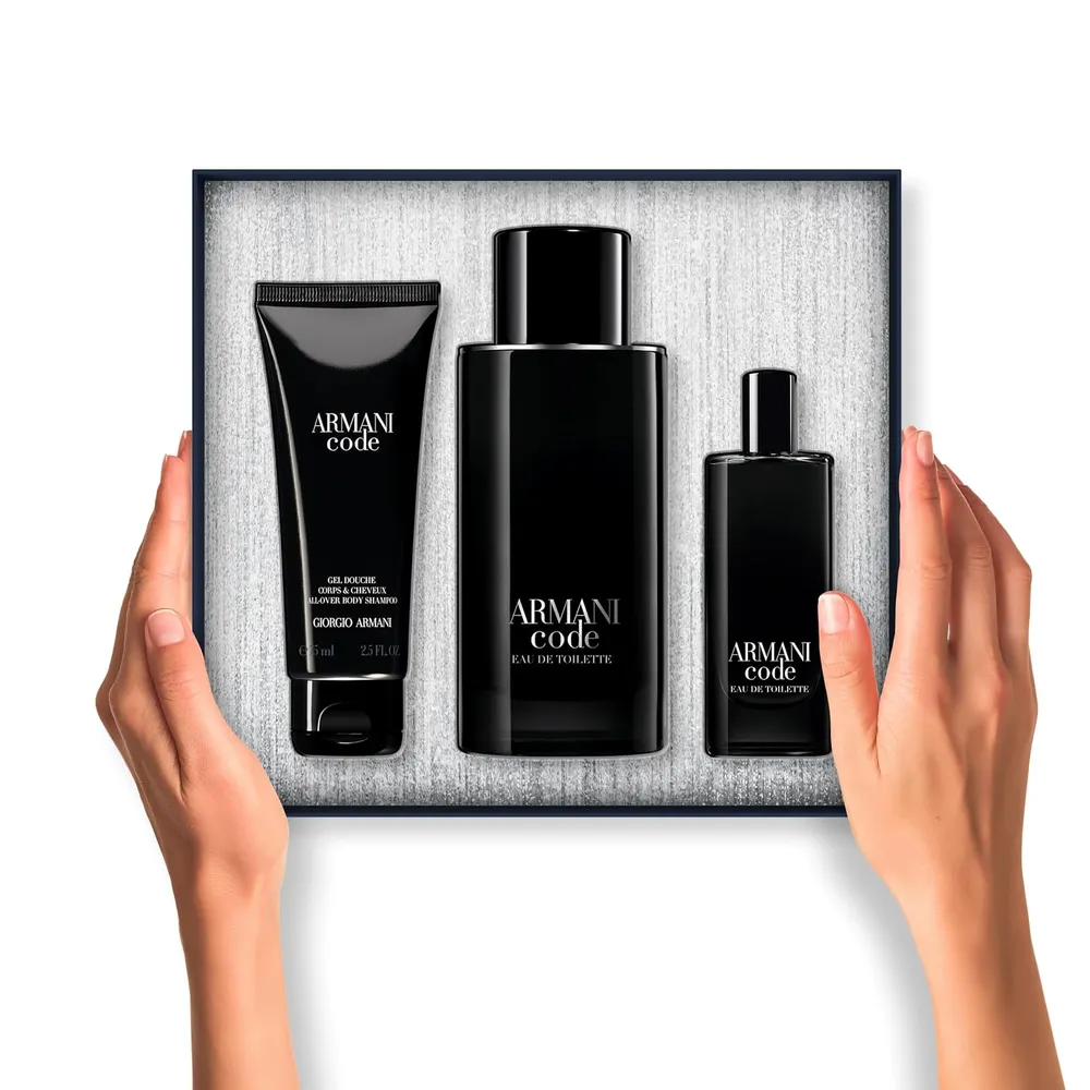 SET PERFUME ARMANI CODE EDP HOMBRE 3 PZS