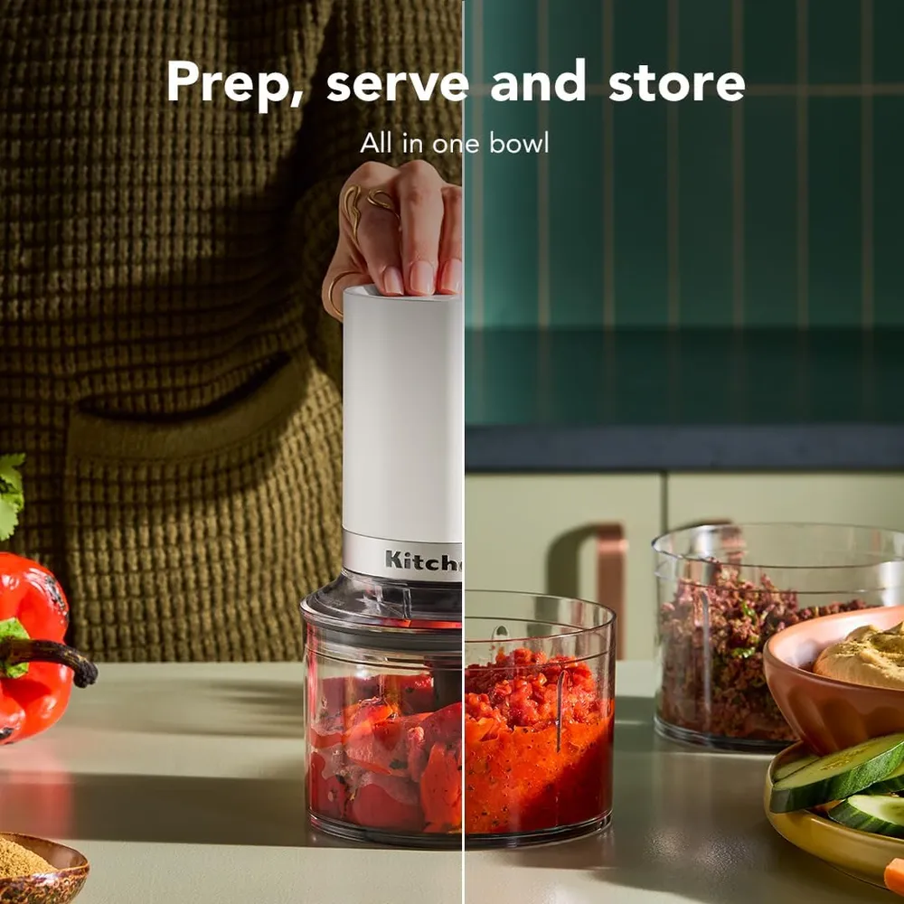KITCHENAID , PICADORA INALÁMBRICA GO DE ARRIBA A ABAJO| BLANCO