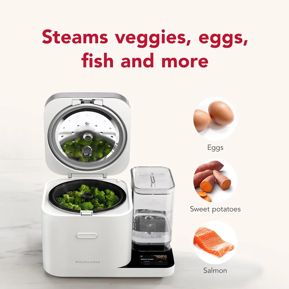 KITCHENAID, OLLA ARROCERA Y DE GRANOS 8 QT / 7.6 L + TANQUE DE AGUA | BLANCO