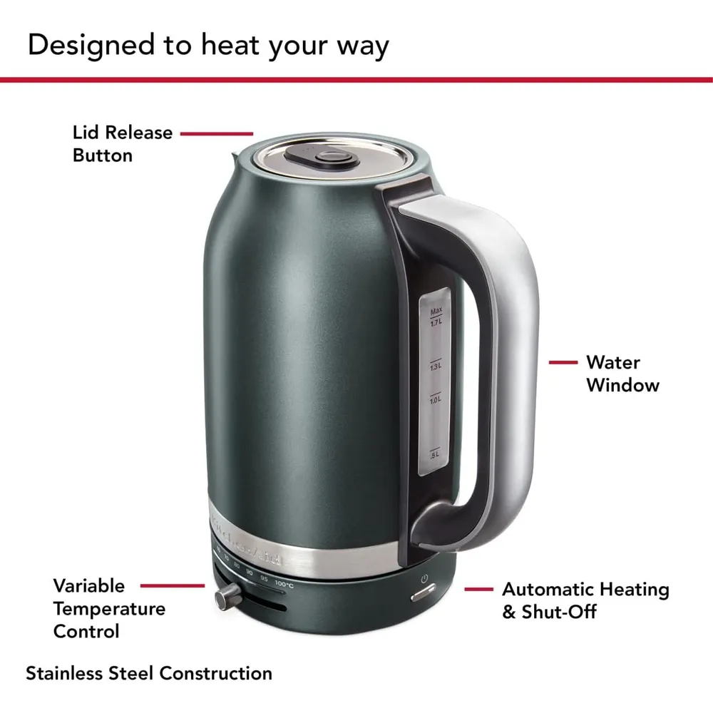 KITCHENAID, HERVIDOR ELÉCTRICO 1.7 L CON CONTROL DE TEMPERATURA | JUNIPER