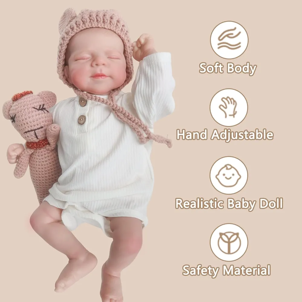 Babeside Muñeca Bebé Realista 17" / 43.2 cm | Pascale-Brown