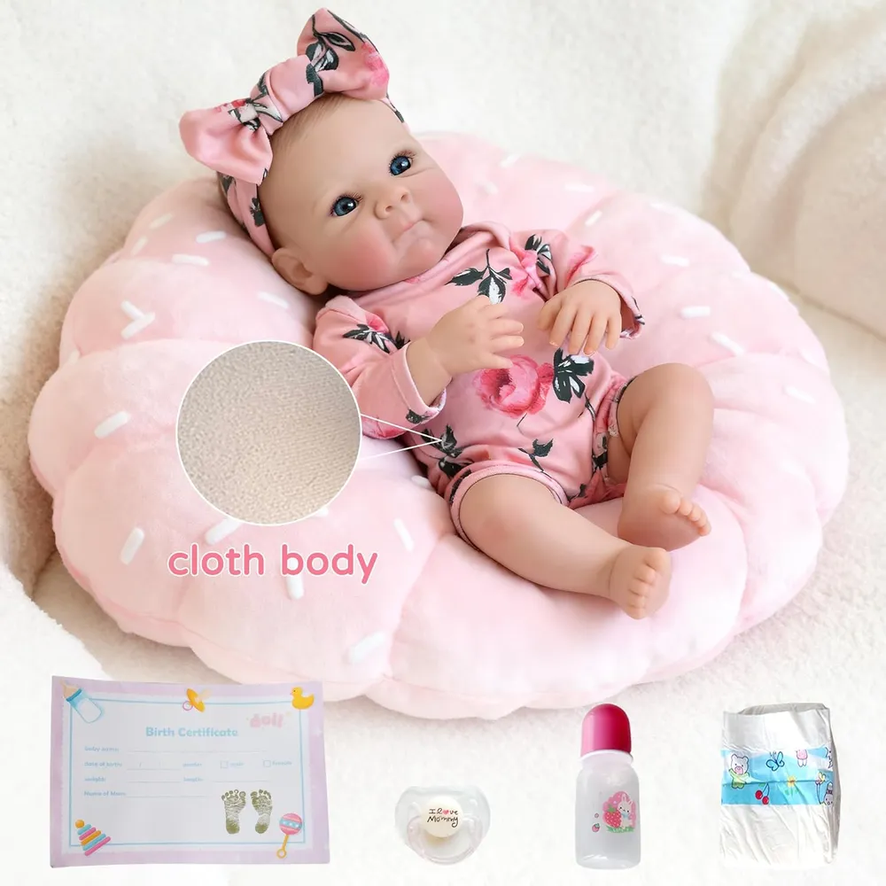 Babeside Muñeca Bebé Realista Silicona Cuerpo Completo 17" / 43.2 cm