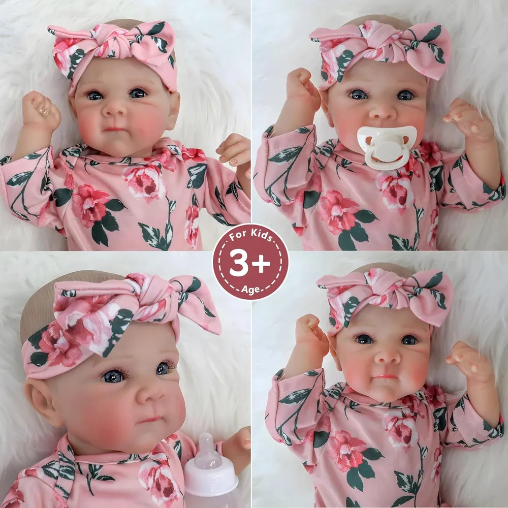 Babeside Muñeca Bebé Realista Silicona Cuerpo Completo 17" / 43.2 cm
