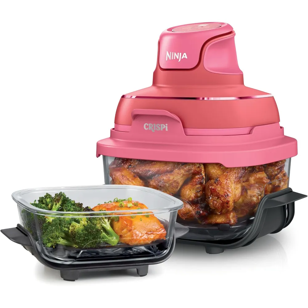 NINJA CRISPI FN101DR, FREIDORA PORTÁTIL 4 EN 1, 6 TAZAS / 1.4 L | CHERRY CRUSH