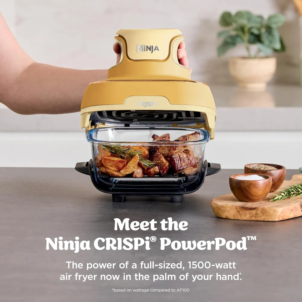 NINJA CRISPI FN101GD, FREIDORA PORTÁTIL 4 EN 1, 6 TAZAS / 1.4 L | GINGER SNAP