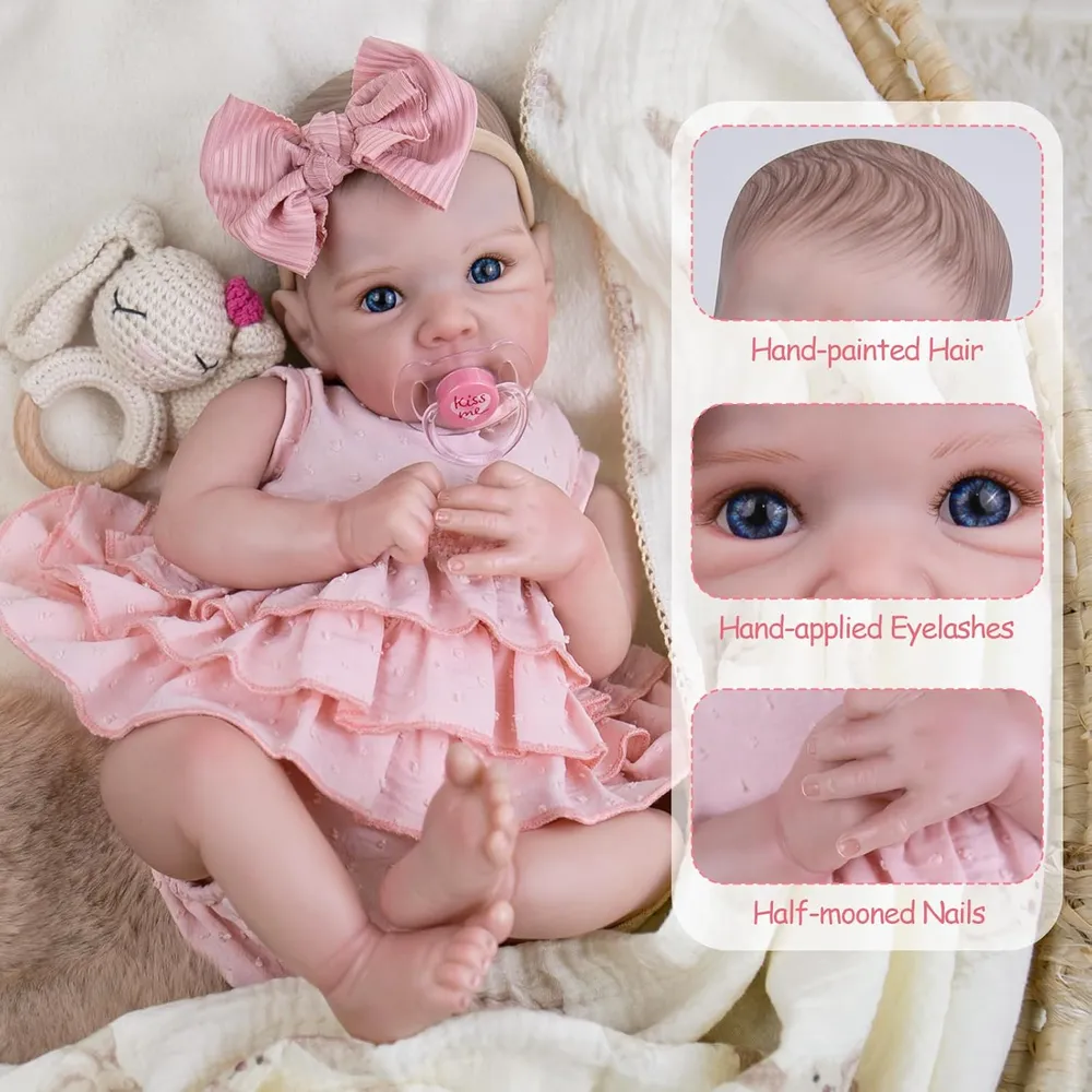 Aori Muñeca Bebé Realista 20" / 50.8 cm | Pink Dress