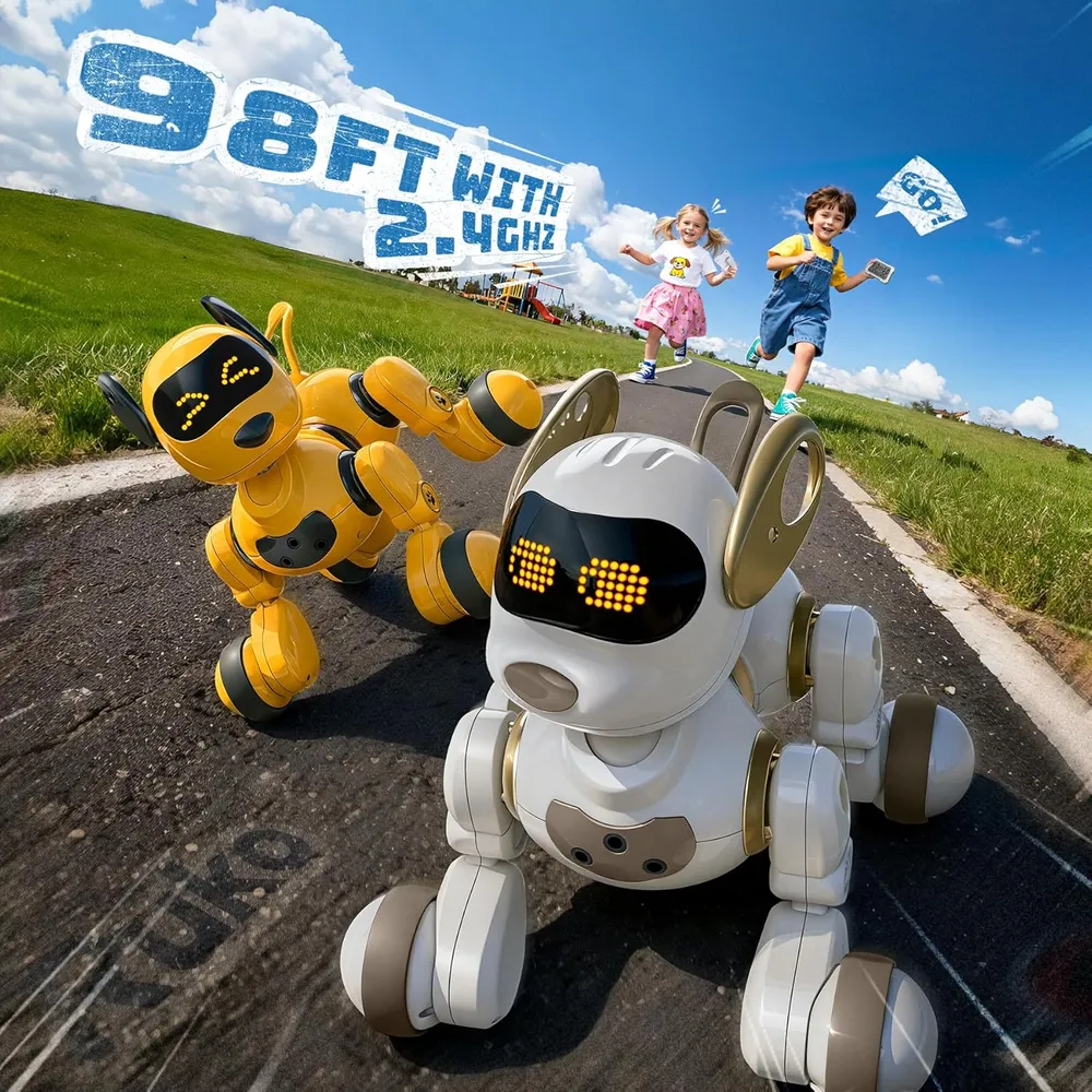 b0flxcxphd_3_webp.webp Ruko 18011 perro robot con control remoto y gestos | Blanco/Oro