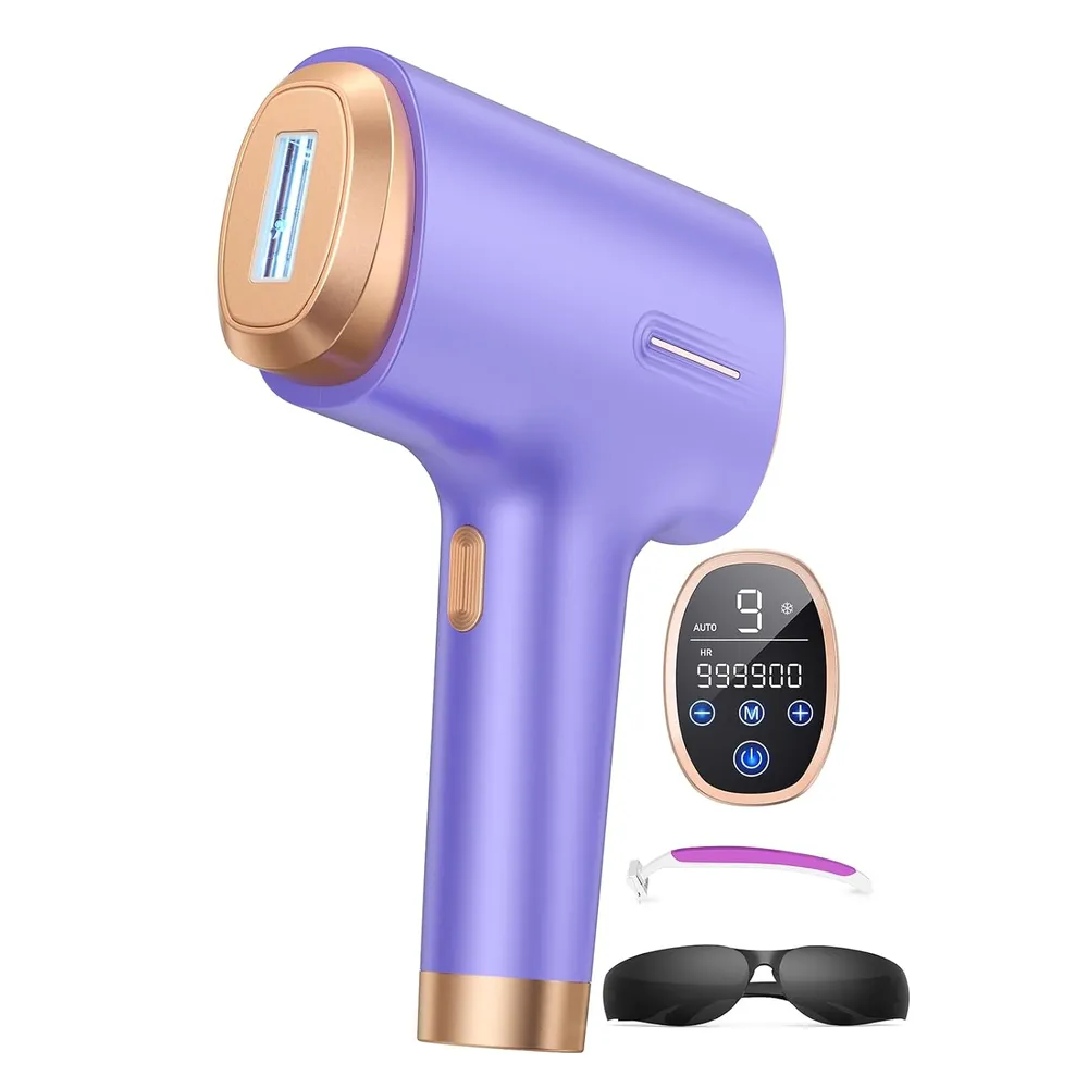 Depiladora láser IPL con contacto enfriamiento hielo Ubroo | Oro / Morado