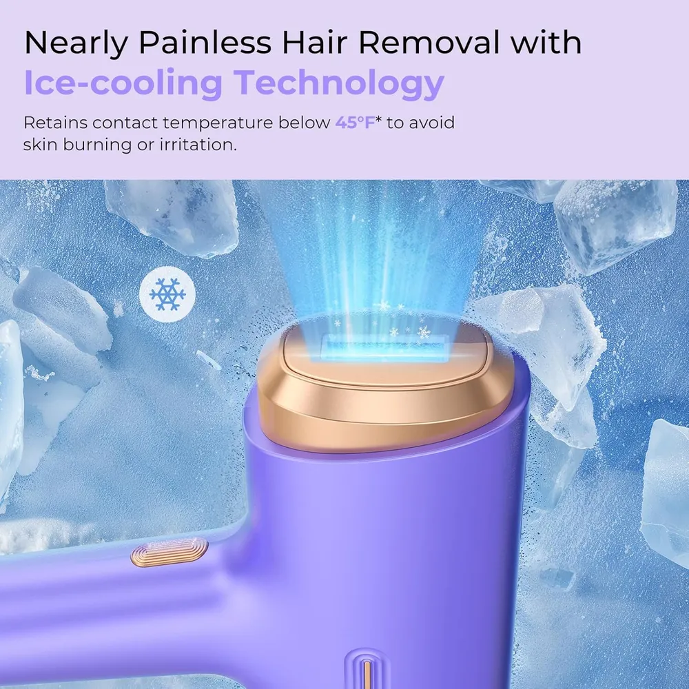 Depiladora láser IPL con contacto enfriamiento hielo Ubroo | Oro / Morado
