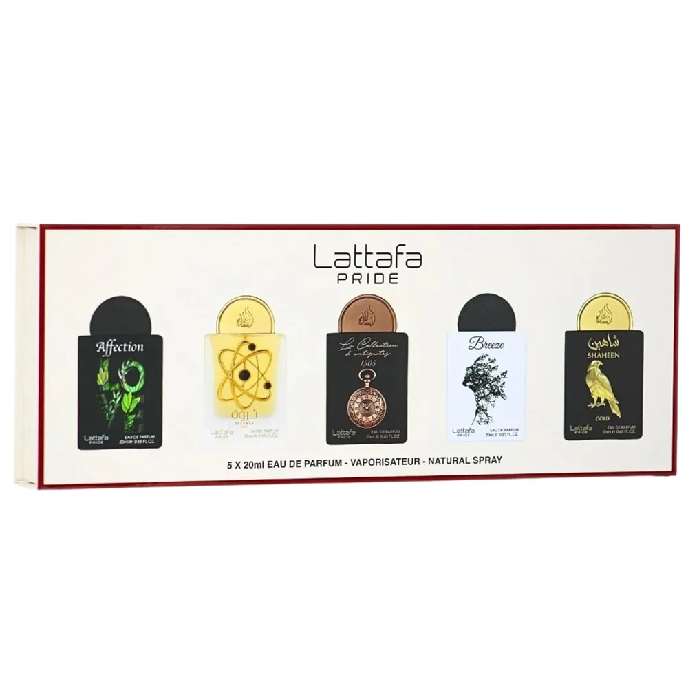 SET DE PERFUME LATTAFA PRIDE COLECCIÓN N.° 1 EDP - 5 PZS 0.65 OZ / 20ML C/U