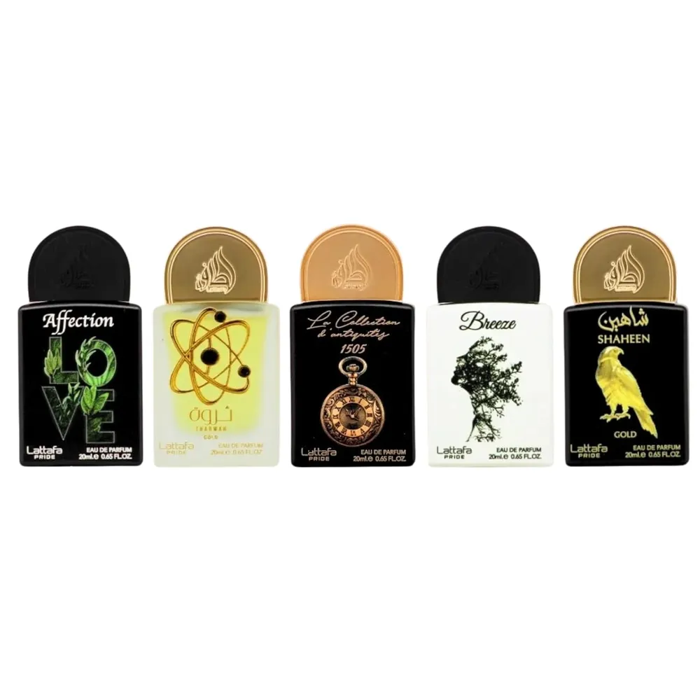 SET DE PERFUME LATTAFA PRIDE COLECCIÓN N.° 1 EDP - 5 PZS 0.65 OZ / 20ML C/U