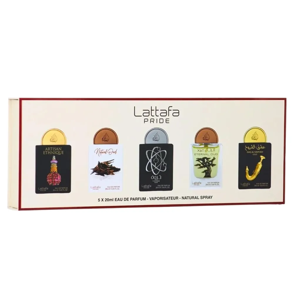 SET DE PERFUME LATTAFA PRIDE COLECCIÓN N.° 2 EDP - 5 PZS 0.65 OZ / 20ML C/U