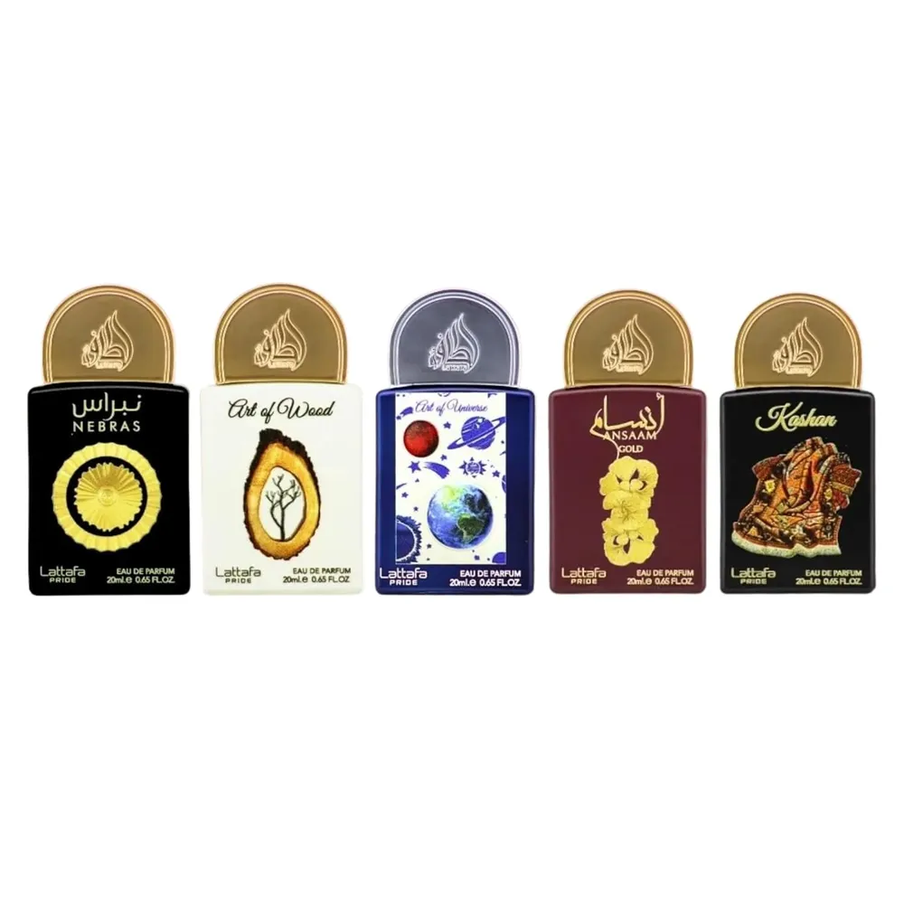 SET DE PERFUME LATTAFA PRIDE COLECCIÓN N.° 3 EDP - 5 PZS 0.65 OZ / 20ML C/U