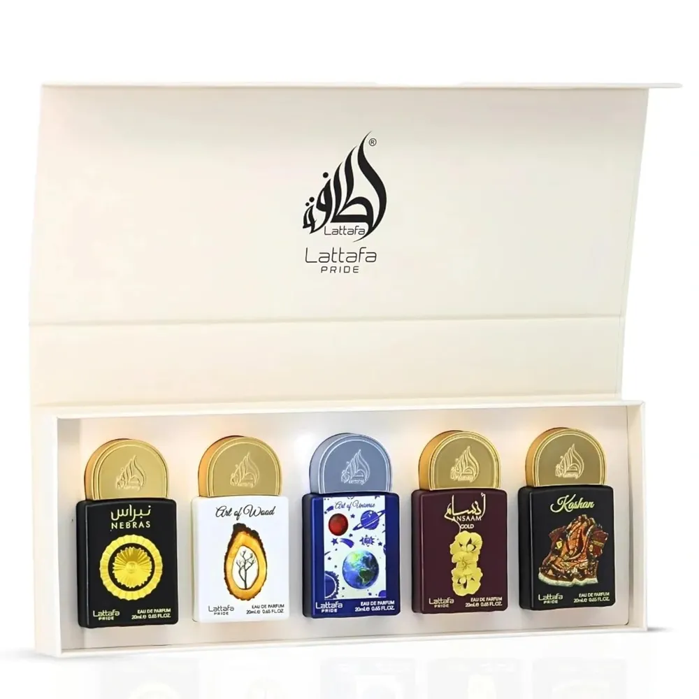 SET DE PERFUME LATTAFA PRIDE COLECCIÓN N.° 3 EDP - 5 PZS 0.65 OZ / 20ML C/U