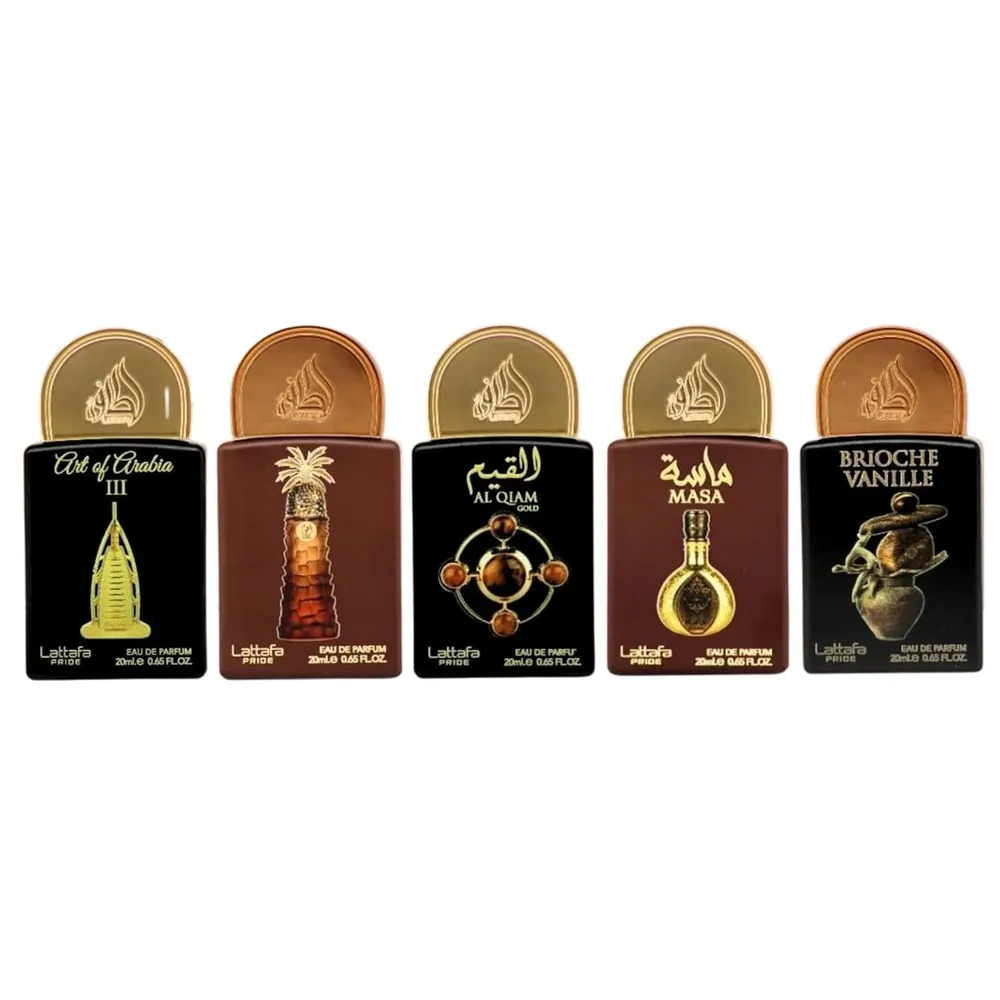 SET DE PERFUME LATTAFA PRIDE COLECCIÓN N.° 4 EDP - 5 PZS 0.65 OZ / 20ML C/U