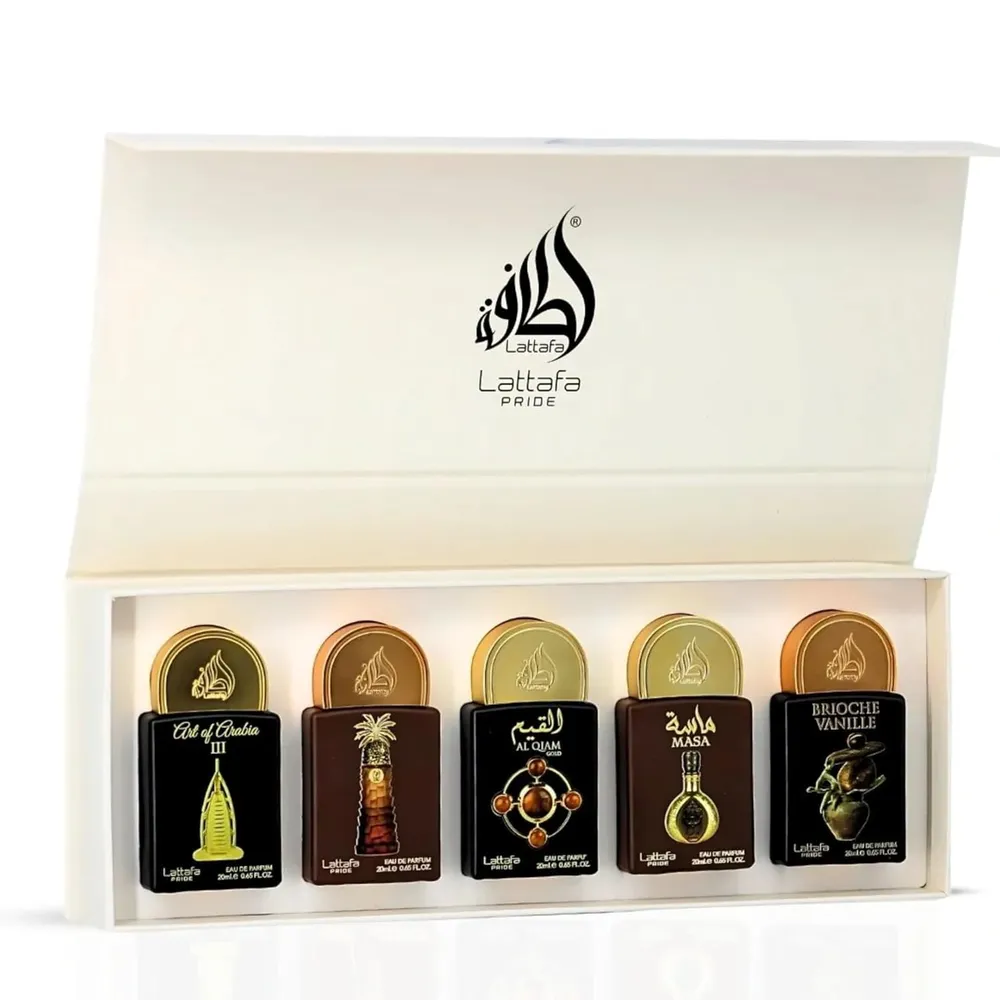 SET DE PERFUME LATTAFA PRIDE COLECCIÓN N.° 4 EDP - 5 PZS 0.65 OZ / 20ML C/U