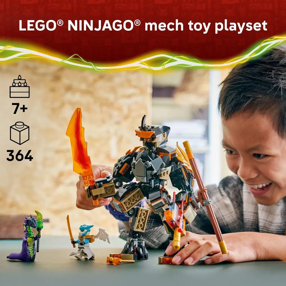 LEGO NINJAGO MISIÓN DE COLE SET DE MECH ARTICULADO Y DRAGÓN